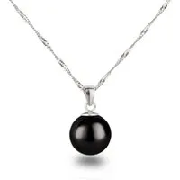 Schöner-SD Kette mit Anhänger 12mm Perle Silberkette mit Perlenanhänger groß (inkl. Schmuckbox), 925 Silber