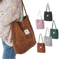 Zaewry Schultertasche Shopper Tasche Damen Groß Cord Tasche Tote Bag Strandtasche, für College Schule Arbeit Reisen Einkaufen