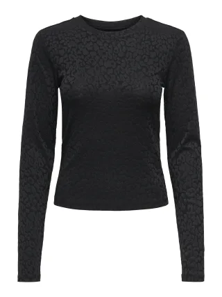 ONLY - ONLZELE L/S ROUNDNECK TOP JRS Black - Gr. - S