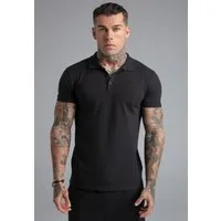 Siksilk T-Shirt SikSilk Herren Schwarzes Polo T-Shirt