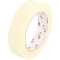 tecuro Klebeband Kreppband 225, flachgekrepptes Papierklebeband 25 mm x 50 m