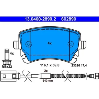 ATE Bremsbel?ge hinten VW Phaeton