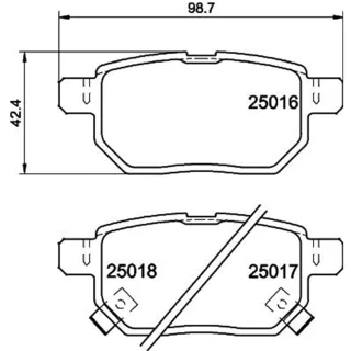 Hella Bremsbel?ge hinten Aston Martin Lexus Subaru Toyota