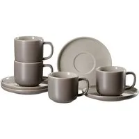 Ritzenhoff & Breker Kaffeeservice Jasper (8-tlg), Steingut, Kaffeetassen inkl. Untertassen, spülmaschinengeeignet