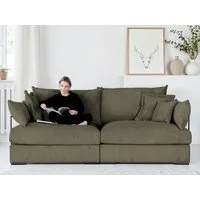 Home affaire Big-Sofa Casa XL, B: 190 cm, 4 Zierkissen, Mega-Sofa, in Cord oder Chenille-Struktur, Federkern
