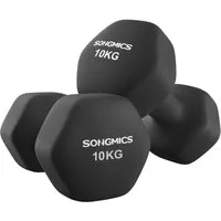 SONGMICS Hantel-Set 2er Set Kurzhanteln, Hexagon, Neopren-Beschichtung, Krafttraining, Workout, Fitnesstraining, für Zuhause