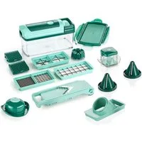 Genius Gemüseschneider Nicer Dicer Fusion Julietti, Set 16-tlg., mintgrün, zahlreiche Zubereitungsmöglichkeiten