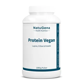 NatuGena Protein Vegan | 1080 g | pflanzlicher Proteinshake mit Erbse & Lupine | mit Kreatin, L-Carnitin & L-Glycin