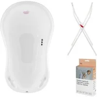 Hylat Baby Babybadewanne Baby Badewanne Set mit Gestell - für Neugeborene und Babys, (3-tlg), Babywanne mit Ständer und Schlauch - TÜV Rheinland zertifiziert