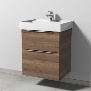 Sanipa 3way Waschtischunterbau zu Villeroy & Boch Collaro Waschtisch mit 2 Auszügen, Eiche-Tabak UM83350
