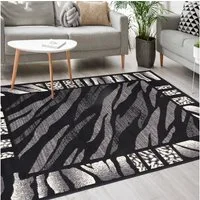 Mazovia Designteppich Modern Teppich Kurzflor Wohnzimmerteppich Robust und pflegeleicht GRAU, 60 x 100 cm, Fußbodenheizung,Allergiker geeignet,Farbecht,Pflegeleicht,Geometrisch