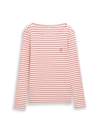 Tom Tailor - Langarmshirt mit Streifenmuster red offwhite stripe - Gr. - XXL