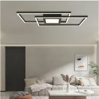 IMPTS Deckenleuchte Deckenbeleuchtung Schwarz Dimmbar Deckenlampe mit Nachtlichtfunktion, Dimmbar, LED fest integriert, Warmweiß, Schwarz Leuchten für Wohnzimmer Schlafzimmer Arbeitszimmer Esszimmer