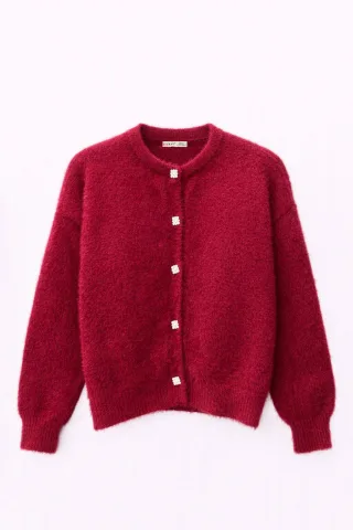 Übergroßer Jacquard-Button-Cardigan