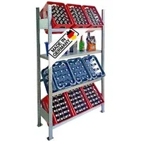 Lagerknecht Flaschenregal Lagerknecht Getränkekistenregal 9 Kisten Made in Germany mit Fachboden, Getränkeebenen bis 150 kg belastbar