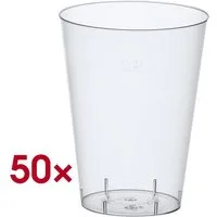 PAPSTAR Becher, 50-tlg., Polystyrol, 200 ml, Trinkbecher glasklar