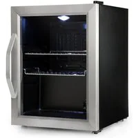 Klarstein Getränkekühlschrank Beersafe M Getränkekühlschrank 33 L Glastür Edelstahl 2 Böden 10033119, 55.2 cm hoch, 40.3 cm breit, Mini Kühlschrank Bierkühlschrank klein Getränkekühlschrank mit Glastür