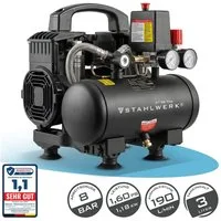 STAHLWERK Kompressor 8 Bar 3 L 1,60 PS 1,18 kW 190 L Min Druckluftkompressor