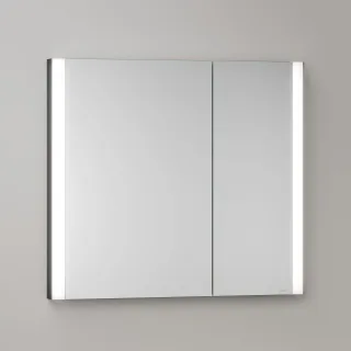 KEUCO Royal Atlas LED Spiegelschrank 80 x 71 x 11,5 cm mit 2 Türen, asymmetrisch, Unterputz 211201450076