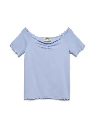 Aware - AWAMYRA SS OFF SHOULDER TOP NOOS Brunnera Blue - Gr. - M