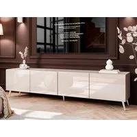 ALLHOUSE24 TV-Schrank LOGANTE 200 cm Breite Unterschrank TV Lowboard Metall Füße (2 x Schränke 100 cm breit) 200 cm Breite