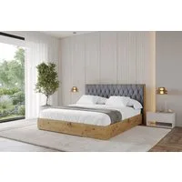 ALTDECOR Polsterbett ENZO5 (Polsterbett mit Bettkasten und Lattenrost, Boxbett mit Matratze), Doppelbett mit Stauraum, Bett mit Kopfteil