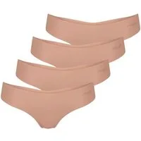 sloggi String ZERO Microfibre Hipstring Wellenkante, saumlos, unsichtbar unter Kleidung, im 4er Pack