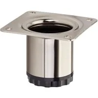SO-TECH® Möbelfuß BRAVO aus Stahl, höhenverstellbar, belastbar bis 50 kg, Edelstahloptik, Höhe 50 mm, Durchmesser 40 mm