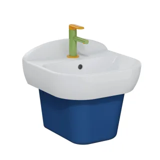 VitrA Sento Kids Waschtisch 45 cm mit Hahnloch mit Überlaufloch Weiß Hochglanz,7350B003-0001 7350B003-0001