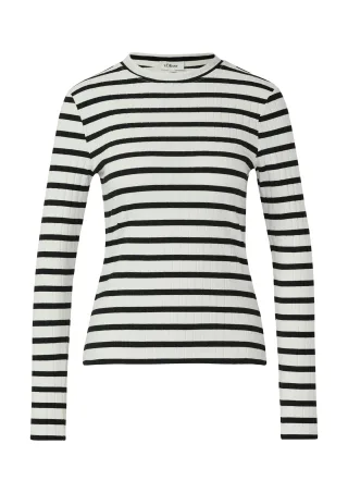 s.Oliver - T-Shirt schwarz/creme - Gr. - 42
