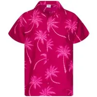 King Kameha Hawaiihemd "Palmshadow" Funky Hawaii-Hemd Herren Kurzarm Front-Tasche Sommerhemd