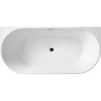 welltime Badewanne Alvor, Wandanliegend, 170x80x56,5 (LxBxH), Sanitäracryl, mit Pop Up Ventil
