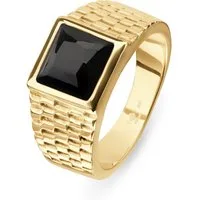 FAVS Fingerring FAVS Herren-Edelstahlring Edelstahl 1 Onyx, Onyx, synthetisch