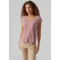 Vero Moda V-Shirt VMFILLI SS V-NECK TEE GA NOOS Materialmix, relaxed fit