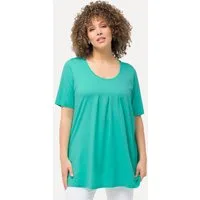Ulla Popken T-Shirt T-Shirt Zierfalten A-Linie Rundhals Halbarm Modal