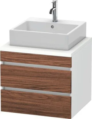 Duravit DuraStyle Konsolenwaschtischunterbau wandhängend Nussbaum dunkel & Weiß Matt 600x548x512 mm  DS531502118