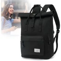 TAN.TOMI Cityrucksack Rucksack Damen Herren Tagesrucksack mit Laptopfach, Modern Rolltop Rucksack Daypack, Wasserabweisend