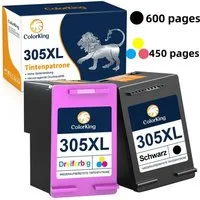 ColorKing 2pk für HP 305 XL 305XL Envy 6000 6030 Tintenpatrone (Envy Pro 6420 6422 6430 6432)