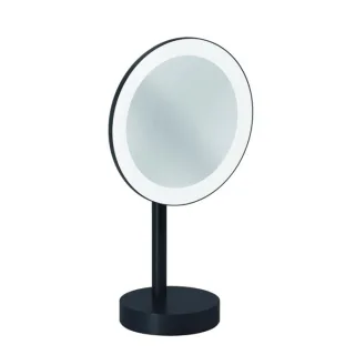 Kludi VELA R LED-Kosmetikspiegel 5899539F Vergrößerung 3-fach, freistehend, schwarz matt
