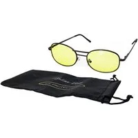 Dunlop Fahrradbrille NACHTSICHT BRILLE Nachtsichtbrille Nachtfahrbrille 78 (aus Metall), Beutel Auto Kontrastbrille UV-Protection blendfreie Linsen Kontrast