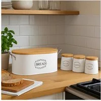 Neuetischkultur Vorratsdose Brot-, Kaffee-, Tee- und Zuckervorratsdose, Eisen, (Set, 4-tlg., 1 Brotkasten, 3 Vorratsdosen), Vorratsdosen für Trockenlebensmittel