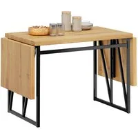 SoBuy Esstisch FWT113, Esszimmertisch klappbar, platzsparender Küchentisch 110–200 cm (1 Tisch), Esstisch ausziehbar 110–200 cm, für 2–8 Personen, mit Metallgestell