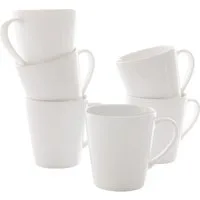 Retsch Arzberg Becher Kaffee-/Henkelbecher HEIKE WEISS 250 ml, konisch, Set 6-tlg. Porzellan, 6-tlg., Porzellan, Klassisches Henkelbecher Set für 6 Personen, zeitlos & chic