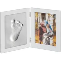 relaxdays Collagerahmen 2 x Babybilderrahmen mit Gipsabdruck