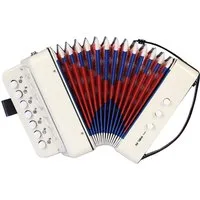 TLGREEN Knopf-Akkordeon Ziehharmonika 10 Tasten (10 tasten kinder akkordeon für Anfänger, 17 Tasten 8 Bässe Akkordeon Kinder), Musikinstrument