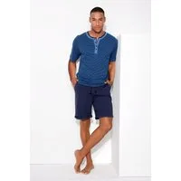 AUTHENTIC LE JOGGER Pyjama (2 tlg., 1 Stück) Schlafanzug mit aufwendigem Ausschnitt und Knopfleiste
