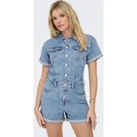 ONLY Playsuit ONLCASTEL S/S DNM PLAYSUIT AZG NOOS Baumwollmischung, Denim, regular fit