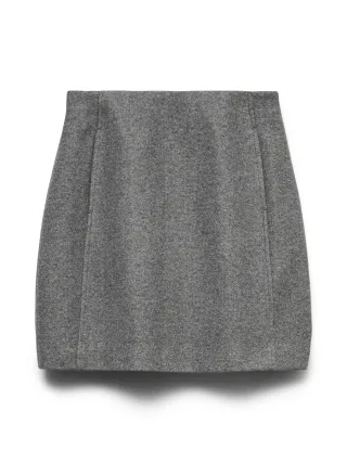 VERO MODA - VMFORTUNEALLISON HW SHORT SKIRT GA NOOS Medium Grey Melange - Gr. - XS