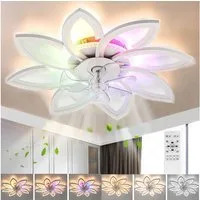 oyajia Deckenventilator 70W/97W Deckenleuchte mit RGB Hintergrundlicht, Leise Deckenventilator, 6 Geschwindigkeiten Ventilator, Deckenlampe mit RGB Farbwechsel Lampe