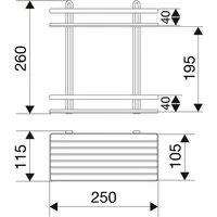 Euroshowers GmbH Ablageregal Satinchrom 2 Etagen 25 × 26 cm